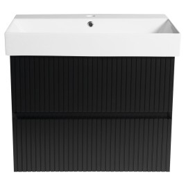 FILENA Vanity Unit 67x51,5x43cm, bande mate noire