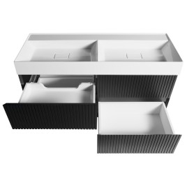 FILENA Vanity Unit 118x51,5x43cm, bande mate noire