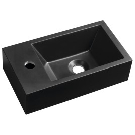AMAROK Lave-vaisselle en marbre de culture 40x22cm, gauche, noir mat
