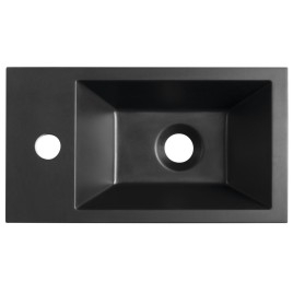 AMAROK Lave-vaisselle en marbre de culture 40x22cm, gauche, noir mat