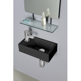 AMAROK Lave-vaisselle en marbre de culture 40x22cm, gauche, noir mat