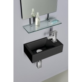 AMAROK Culturel Marble Washbasin 40x22cm, droit, noir mat