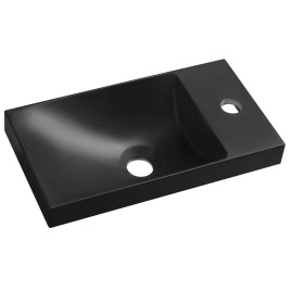 AGOS Lavabo de marbre cultivé sans débordement 40x22 cm, gauche/droite, noir mat