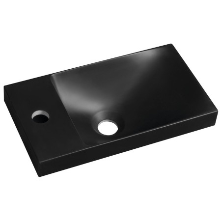 AGOS Lavabo de marbre cultivé sans débordement 40x22 cm, gauche/droite, noir mat