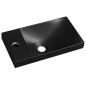 AGOS Lavabo de marbre cultivé sans débordement 40x22 cm, gauche/droite, noir mat