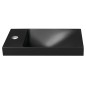 AGOS Lavabo de marbre cultivé sans débordement 40x22 cm, gauche/droite, noir mat