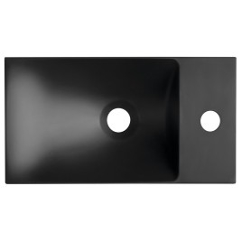 AGOS Lavabo de marbre cultivé sans débordement 40x22 cm, gauche/droite, noir mat