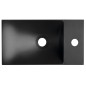 AGOS Lavabo de marbre cultivé sans débordement 40x22 cm, gauche/droite, noir mat