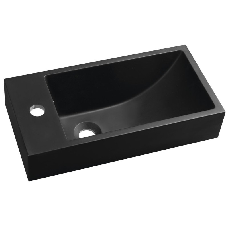 ARIANA Lave-linge Marble Culture 50x25cm, gauche, noir mat
