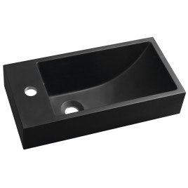 ARIANA Lave-linge Marble Culture 50x25cm, gauche, noir mat