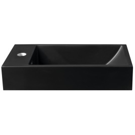 ARIANA Lave-linge Marble Culture 50x25cm, gauche, noir mat