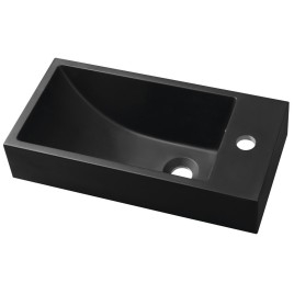 ARIANA Lave-vaisselle en marbre de culture 50x25cm, droit, noir mat