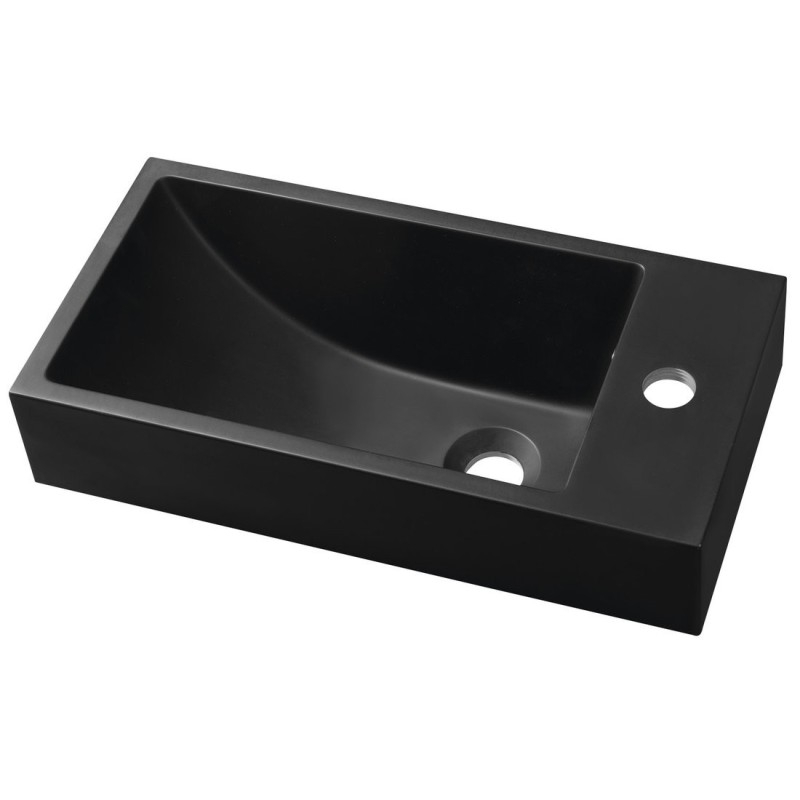 ARIANA Lave-vaisselle en marbre de culture 50x25cm, droit, noir mat