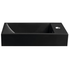 ARIANA Lave-vaisselle en marbre de culture 50x25cm, droit, noir mat