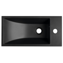 ARIANA Lave-vaisselle en marbre de culture 50x25cm, droit, noir mat