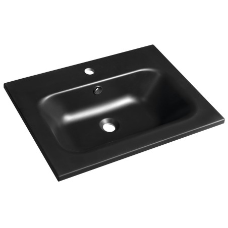 SIDRA Lavabo de marbre cultivé 61x46cm, noir mat