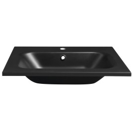 SIDRA Lavabo de marbre cultivé 61x46cm, noir mat