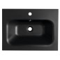 SIDRA Lavabo de marbre cultivé 61x46cm, noir mat