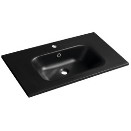 SIDRA Lavabo de marbre cultivé 81x46cm, noir mat