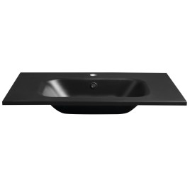 SIDRA Lavabo de marbre cultivé 81x46cm, noir mat