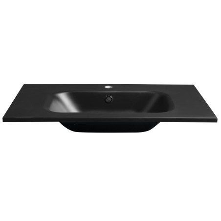 SIDRA Lavabo de marbre cultivé 81x46cm, noir mat