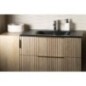 SIDRA Lavabo de marbre cultivé 81x46cm, noir mat