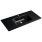 SIDRA Lavabo de marbre cultivé 101x46cm, noir mat