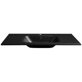 SIDRA Lavabo de marbre cultivé 101x46cm, noir mat
