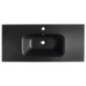 SIDRA Lavabo de marbre cultivé 101x46cm, noir mat