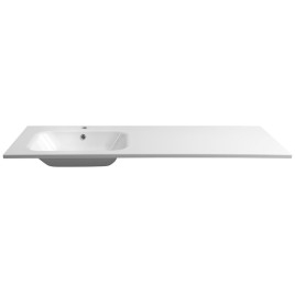 ARECA Cultured Marble Washbasin 141x51,5cm, gauche, blanc