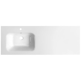 ARECA Cultured Marble Washbasin 141x51,5cm, gauche, blanc
