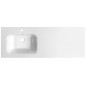 ARECA Cultured Marble Washbasin 141x51,5cm, gauche, blanc