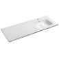 ARECA Cultured Marble Washbasin 141x51,5cm, droit, blanc
