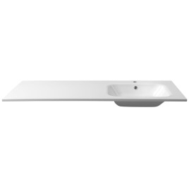 ARECA Cultured Marble Washbasin 141x51,5cm, droit, blanc