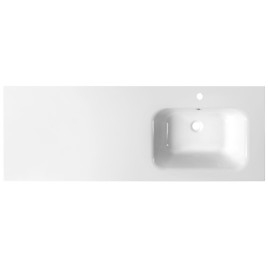 ARECA Cultured Marble Washbasin 141x51,5cm, droit, blanc