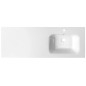 ARECA Cultured Marble Washbasin 141x51,5cm, droit, blanc