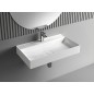 Lavabo TWIG comprenant couvercle de vidange 80x47cm, marbre cultivé, blanc