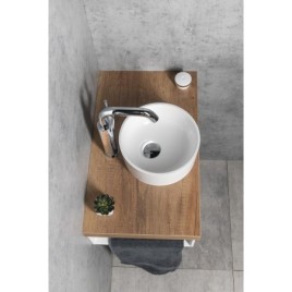 Comptoir SANNA Culture de marbre rond lavabo 25cm, blanc