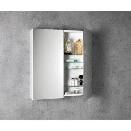 Armoire à miroir NEON, double miroir, 600x665mm, blanc