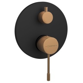 SOLARIS Robinet de douche en béton, 2 voies, noir/cuivre mat