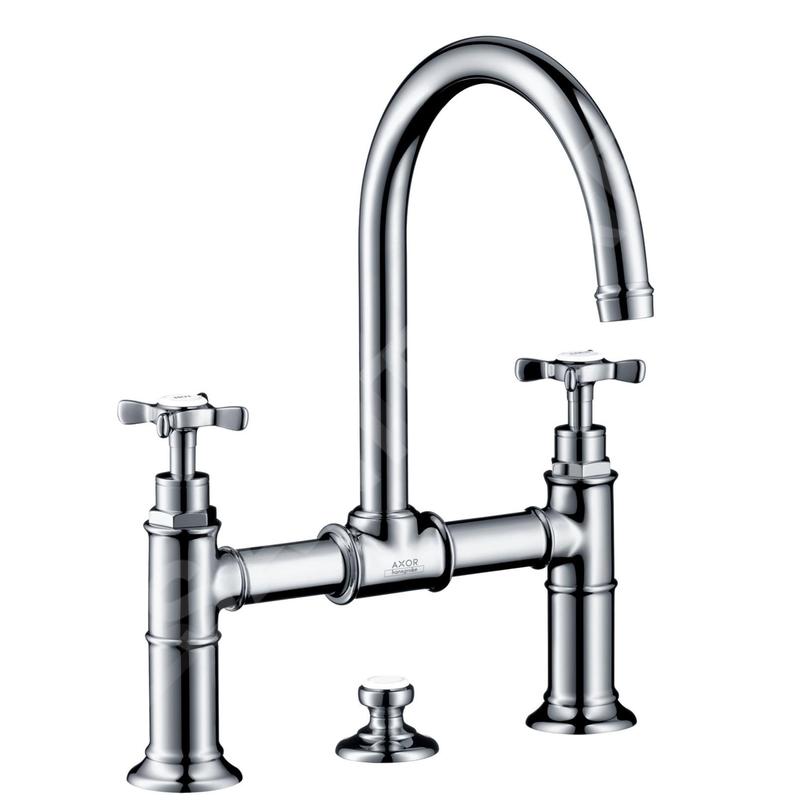 Axor Montreux - Mélangeur lavabo avec bec orientable et garniture de vidage Push-Open, montage installation à 2 trous, chrome