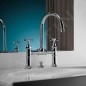 Axor Montreux - Mélangeur lavabo avec bec orientable et garniture de vidage Push-Open, montage installation à 2 trous, chrome