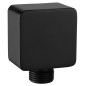 Sortie de douche, 48x48mm, mat noir
