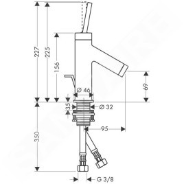 Axor Starck - Mitigeur de lavabo avec vidage, chrome 10116000