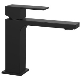 Robinet mélangeur de lavabo CUBEMIX sans déchets, mat noir