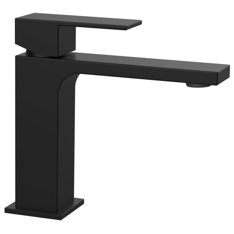 Robinet mélangeur de lavabo CUBEMIX sans déchets, mat noir