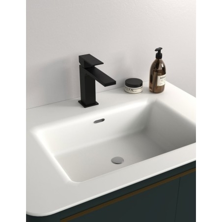 Robinet mélangeur de lavabo CUBEMIX sans déchets, mat noir