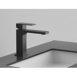 Robinet mélangeur de lavabo CUBEMIX sans déchets, mat noir
