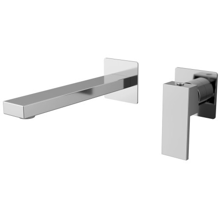 CUBEMIX cache 2 trous robinet de mélangeur de lavabo, chrome