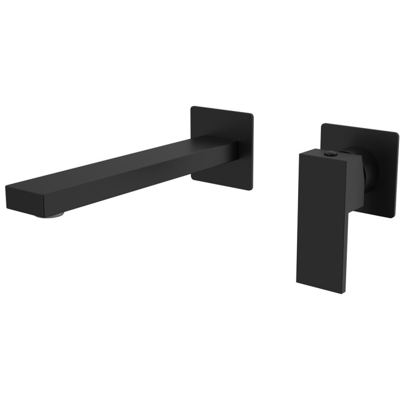 CUBEMIX caché 2 trous robinet de mélangeur de lavabo, noir mat